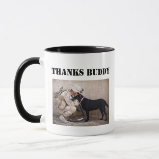 Caneca Soldado em Fatigues com seu Cão Militar