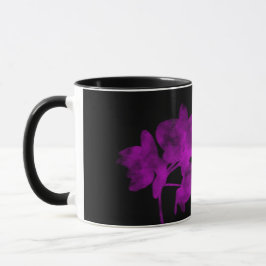 Caneca Sombra de orquídea em um fundo escuro