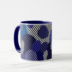 Caneca Sombras azuis de padrão geométrico