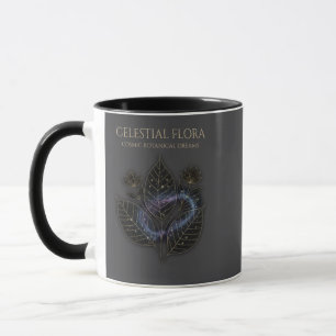 Caneca Sombras Botânicas Cósmicas & Contornos de Plantas 