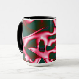 Caneca Sombras de cor-de-rosa vermelha em fitas de abstra