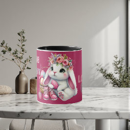 Caneca Some Bunny Loves Me Whimsical Spring Personalized