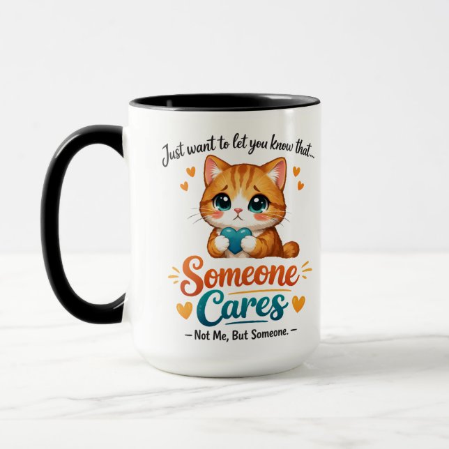 Caneca Someone Cares (Not Me) Funny Cat Coworker (Esquerda)