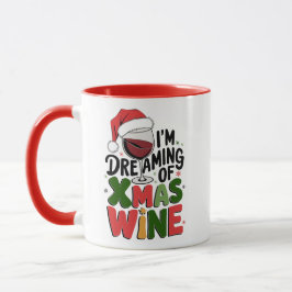 Caneca Sonhando com Vinho de Natal – Papai Noel Festivo