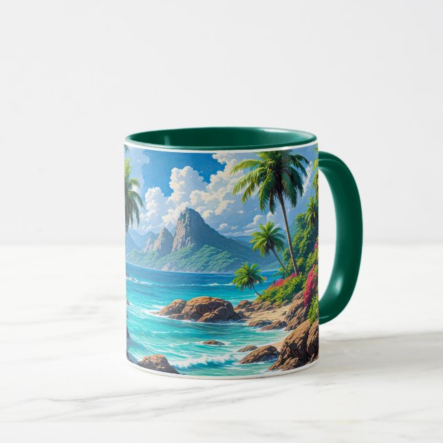 Caneca Sonhe, Paraíso Tropical, (Frente Esquerda)