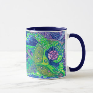 Caneca Sonho da fantasia da sereia de arte surreal da lua
