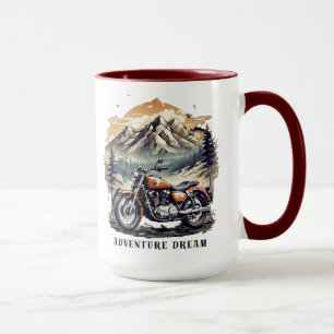Caneca Sonho de Aventura: Viagem de Bike de Legenda Vinta