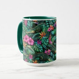 Caneca Sonho de Selva de Crocodilo Padrão de Superfície P
