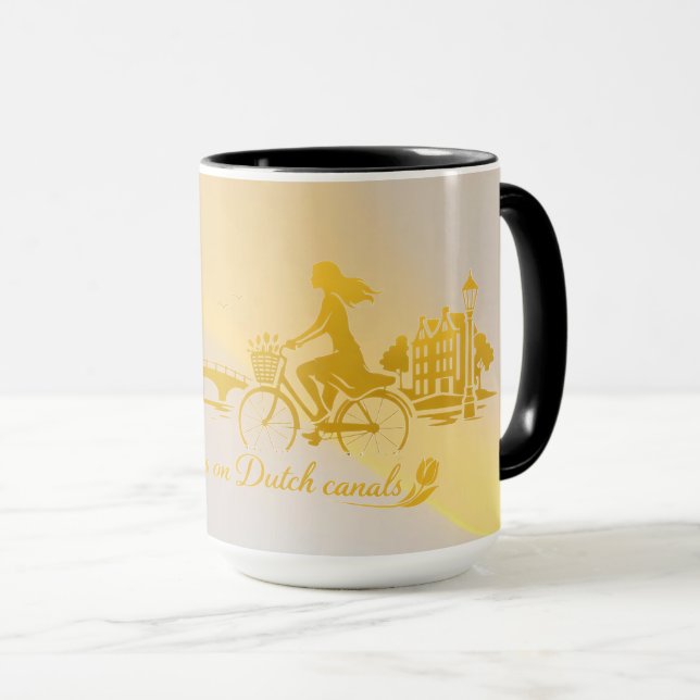 Caneca Sonho Minimalista Romântico Flutuante Amsterdam (Frente Esquerda)