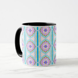 Caneca Sonho Pastel Boho Geométrico Caleidoscópio
