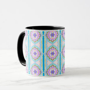 Caneca Sonho Pastel Boho Geométrico Caleidoscópio