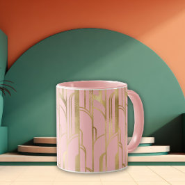 Caneca Sonhos Dourados e Rosa Deco
