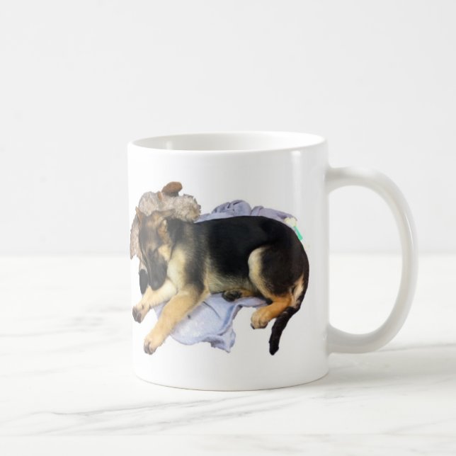 Caneca sonolento do café do german shepherd (Direita)