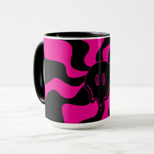 Caneca Sorria derretida - Magenta e Preto