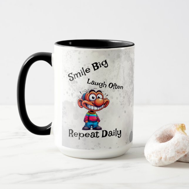 Caneca "Sorria grande, ria com frequência, repete diariam (Com Donut)