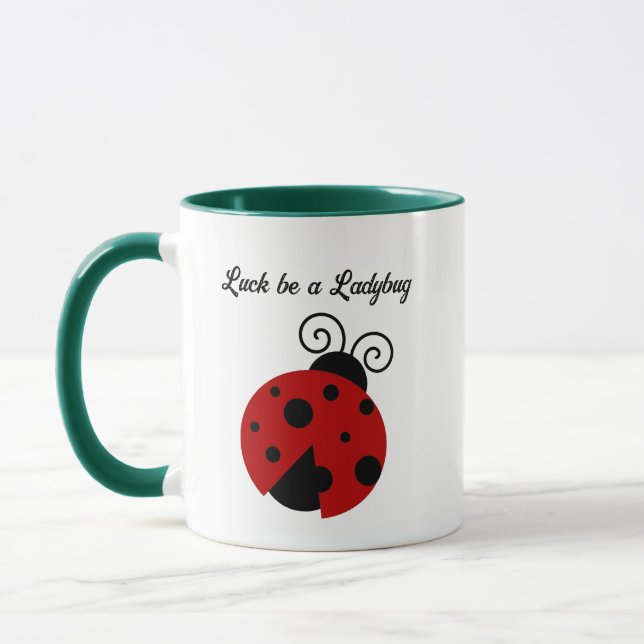 Caneca Sorte ser um belo cartoon Ladybug (Esquerda)