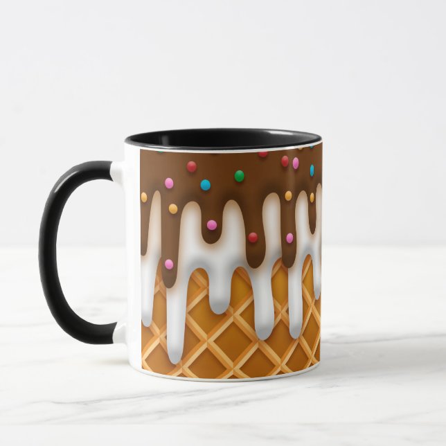 Caneca Sorvete De Chocolate De Waffle Cone E Vanilla (Esquerda)
