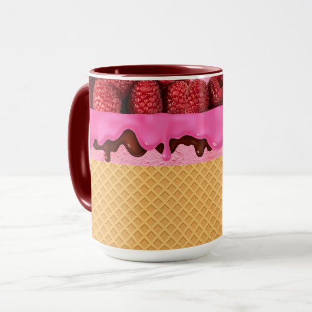 Caneca Sorvete de Morango com Casquinha de Waffle (Frente Esquerda)