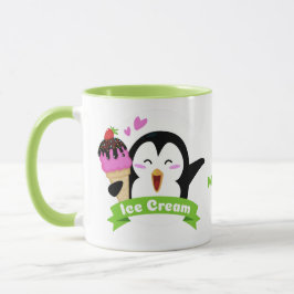 Caneca Sorvete Penguin de nomes personalizados