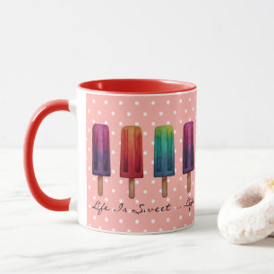 Caneca Sorvetes de picolé de cor aquática
