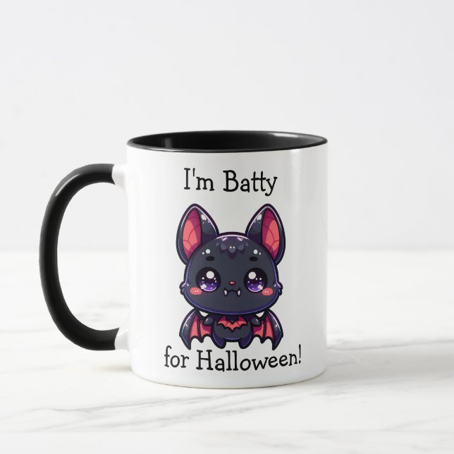 Caneca Sou a Batty para a Abóbora das Bruxas Personalizad (Esquerda)