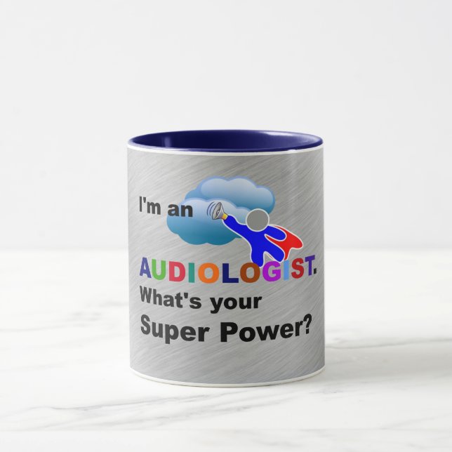 Caneca Sou audiólogo. Qual é o seu super poder? (Centro)