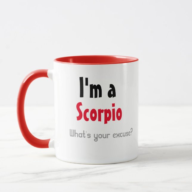 Caneca Sou Escorpião. Qual é a sua desculpa? (Esquerda)
