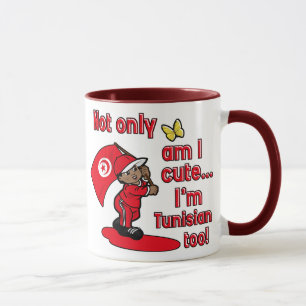 Caneca Sou não somente eu bonito mim sou tunisino