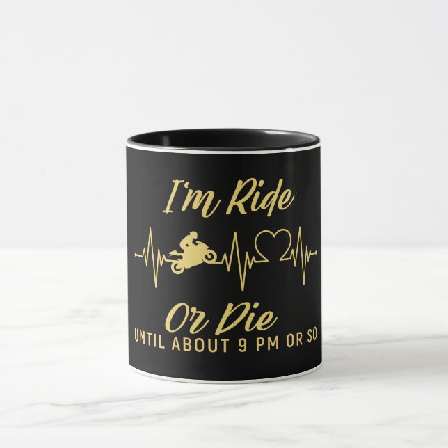 Caneca Sou Ride ou Morra Engraçado Moto (Centro)