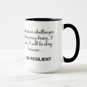 Caneca Sou um Motivacional RESILIENTE dizendo Mug