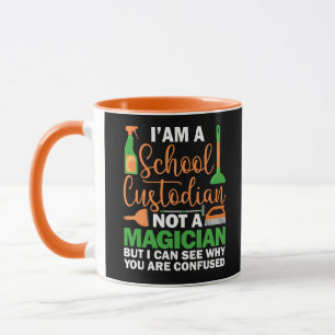 Caneca Sou um Zelador de Escola, Não um Mago Zelador