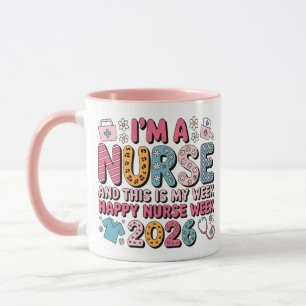 Caneca Sou uma enfermeira Feliz Semana das Enfermeiras Ma
