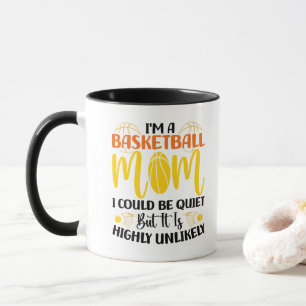 Caneca Sou uma Mãe de Basquete Mãe Bonita Fã de Esportes