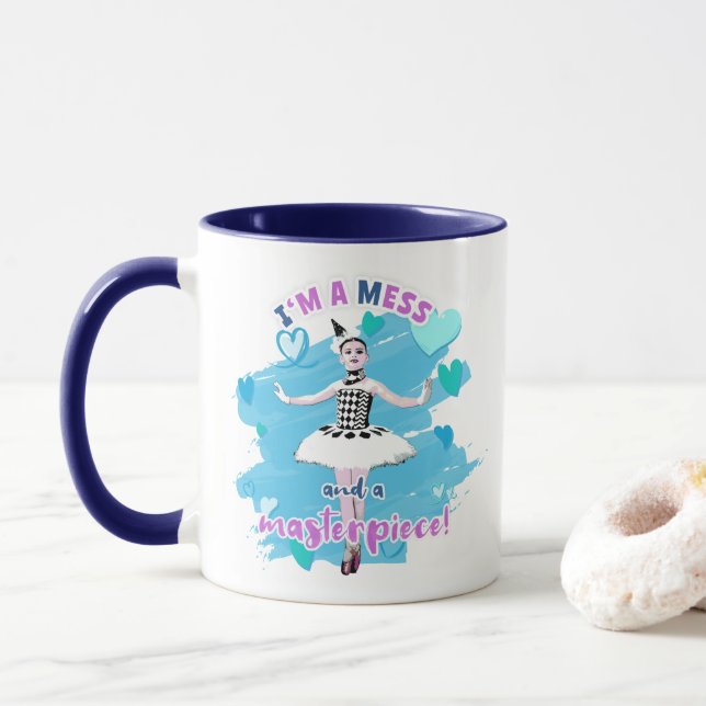 Caneca Sou uma Mess e uma Ballerina (Com Donut)