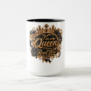 Caneca Sou uma Rainha Elegante Desenho de Coroa Real