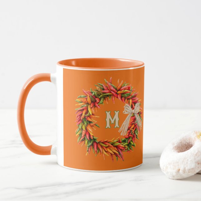 Caneca Southwest Colorful Chile Wreath Personalized (Com Donut)