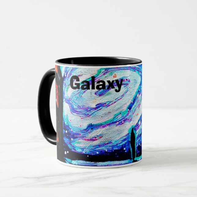 Caneca Sozinho com o Abismo Brilhante (Frente Esquerda)
