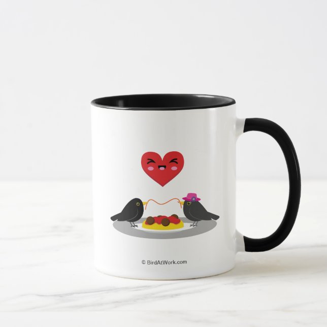 Caneca Spaghetti Meatball Data Romântica (Direita)