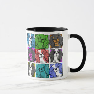 Caneca Spaniel de rei descuidado Charles do pop art