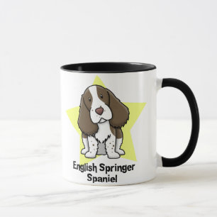 Caneca Spaniel de Springer inglês da estrela de Kawaii