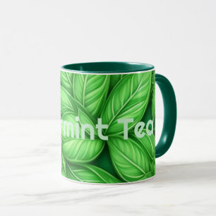 Caneca Spearmint Tea Generative Art Spearmint Folhas