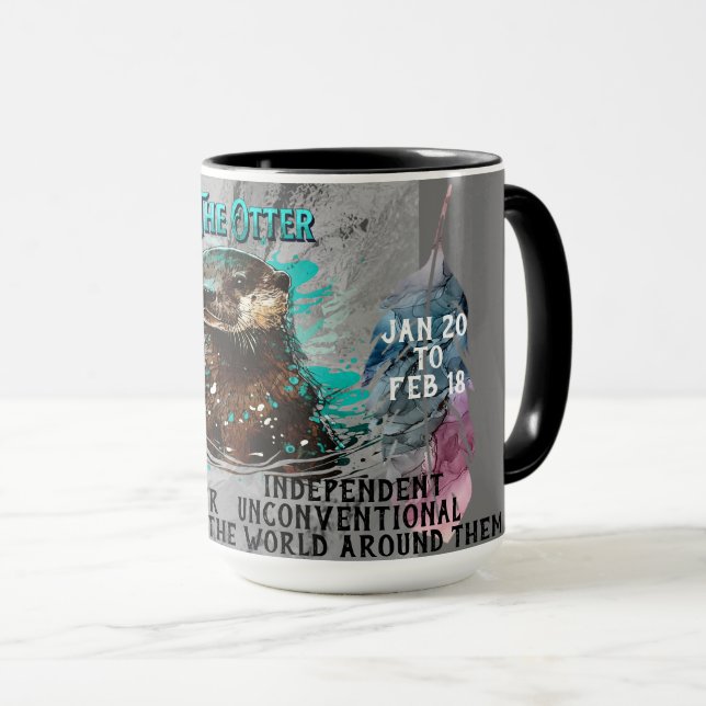 Caneca "Spirit Animal" Otter Jan - Feb Café Mug (Frente Esquerda)