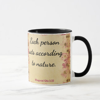 Caneca Spiritual Beige Pink Gita Nature Action Print