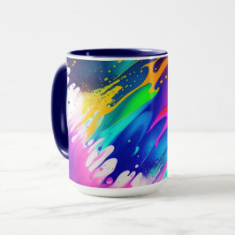 Caneca Splash de Tinta Colorida Neon