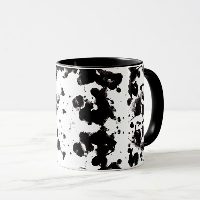 Caneca Splatter Black and White Coffee Mug (Frente Esquerda)