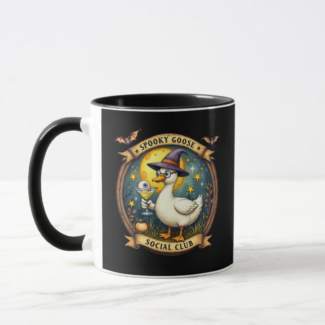 Caneca Spooky Goose Halloween Ilustration Graphic (Esquerda)