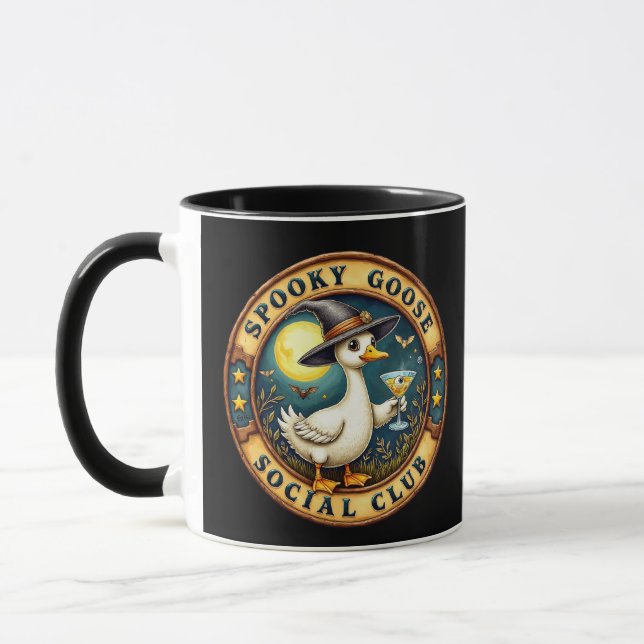 Caneca Spooky Goose Halloween Ilustration Graphic (Esquerda)