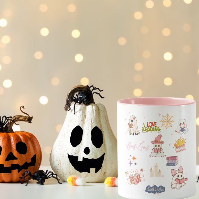 Caneca Spooky Halloween Book Lover (Criador carregado)