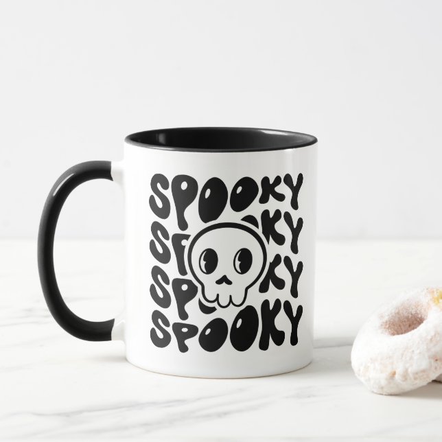 Caneca Spooky Retro Skull Mug (Com Donut)