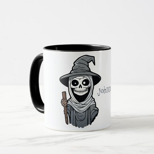 Caneca Spooky Skeleton Mage (Frente Esquerda)